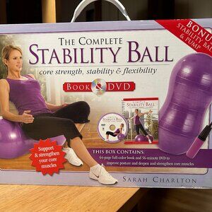 The Complete Stability New Ball Book & DVD w/ Pump Sarah Charlton Core Strength